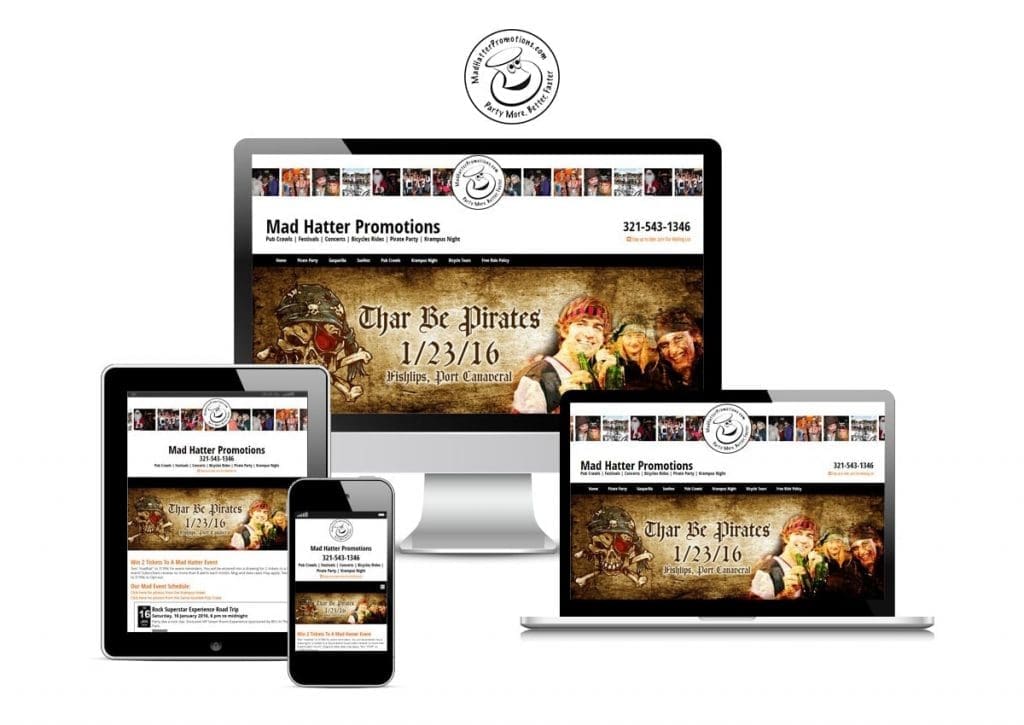 Mad Hatter Promotions HTML5 CSS3 web design and web maintenance customer