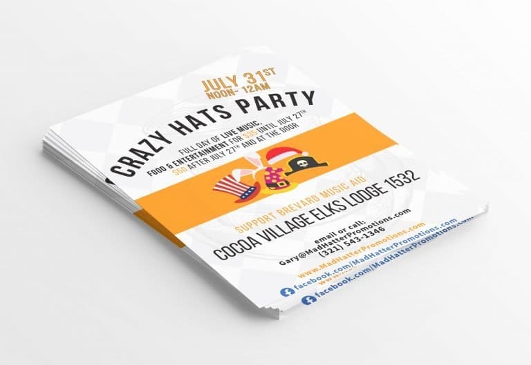 Event Flyers designed for Mad Hatter Promotions